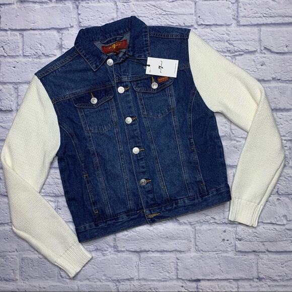 7 for All Mankind Jean Jacket - Picture 1 of 7